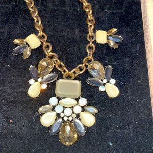 Gold Tone Large Multi Faceted Rhinestones Statement Necklace Collar Necklace